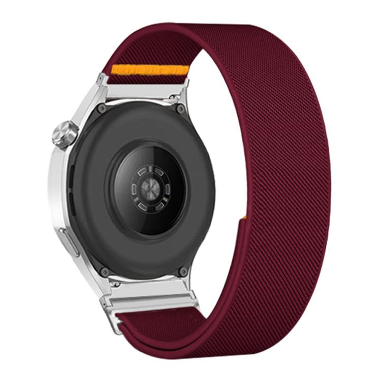 22mm Adjustable Single Loop Elastic Nylon Watch Band(Wine Red)