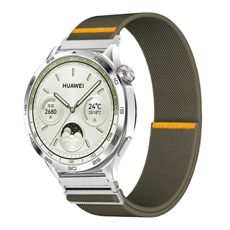 22mm Adjustable Single Loop Elastic Nylon Watch Band(Army Green)