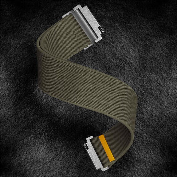 22mm Adjustable Single Loop Elastic Nylon Watch Band(Army Green)