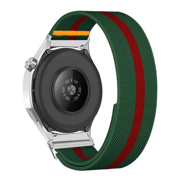 22mm Adjustable Single Loop Elastic Nylon Watch Band(Green Red)