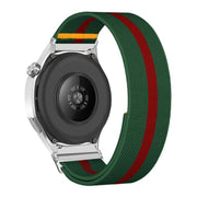 22mm Adjustable Single Loop Elastic Nylon Watch Band(Green Red)