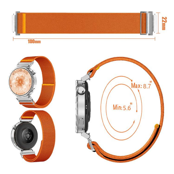20mm Adjustable Single Loop Elastic Nylon Watch Band(Yellow)