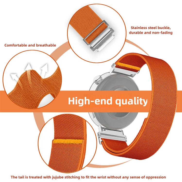 18mm Adjustable Single Loop Elastic Nylon Watch Band(Dark Blue)