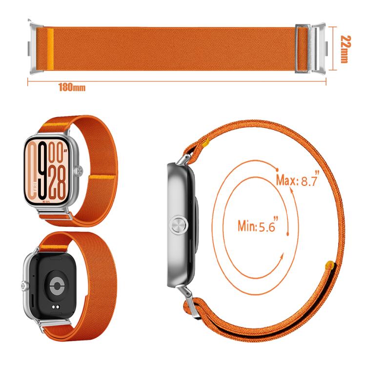 For Xiaomi Smart Band 9 Pro / Redmi Watch 5 Adjustable Single Loop Elastic Nylon Watch Band(Gray)