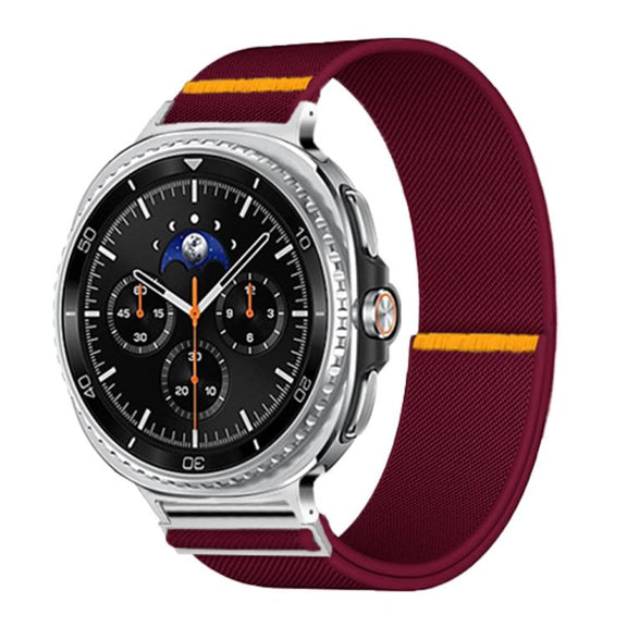 For Samsung Galaxy Watch8 / Watch8 Classic Adjustable Single Loop Elastic Nylon Watch Band(Wine Red)