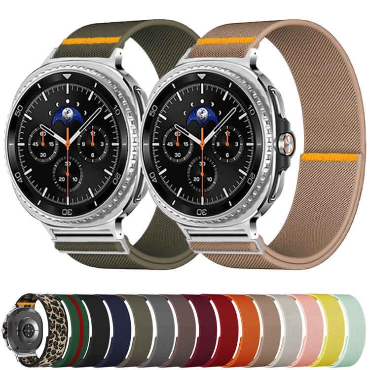 For Samsung Galaxy Watch8 / Watch8 Classic Adjustable Single Loop Elastic Nylon Watch Band(Pink)