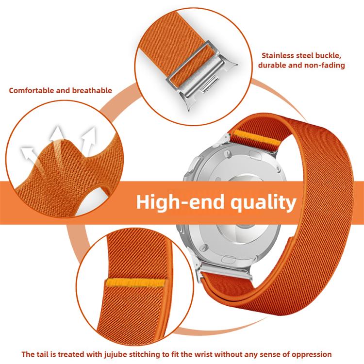 For Samsung Galaxy Watch8 / Watch8 Classic Adjustable Single Loop Elastic Nylon Watch Band(Pink)