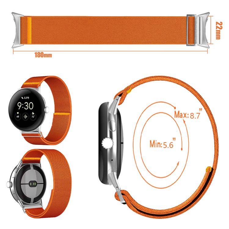 For Google Pixel Watch 3 45mm Adjustable Single Loop Elastic Nylon Watch Band(Mint Green)