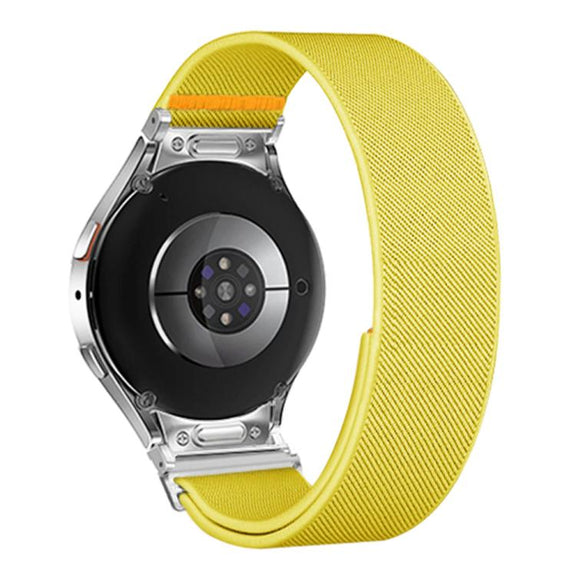 For Samsung Galaxy Watch FE / 7 / 6 / 5 / 4 Adjustable Single Loop Elastic Nylon Watch Band(Yellow)