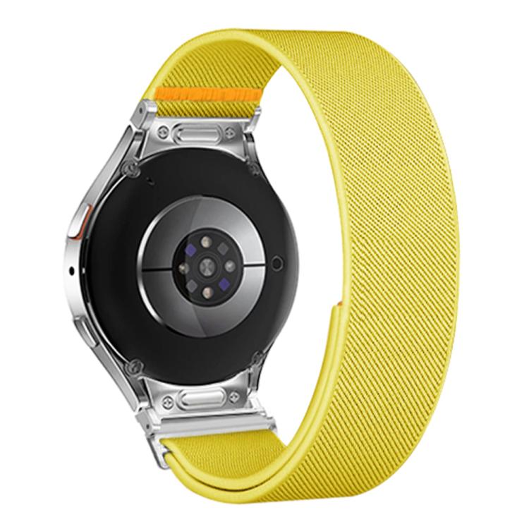 For Samsung Galaxy Watch FE / 7 / 6 / 5 / 4 Adjustable Single Loop Elastic Nylon Watch Band(Yellow)