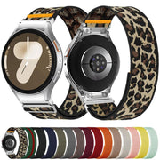 For Samsung Galaxy Watch FE / 7 / 6 / 5 / 4 Adjustable Single Loop Elastic Nylon Watch Band(Green Red)