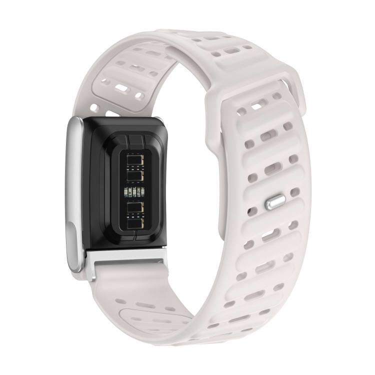 Reverse Buckle Sports Breathable Silicone Watch Band For WHOOP 5.0 Electrocardiogram(Starlight)