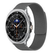 For Samsung Galaxy Watch8 / 8 Classic Lychee Texture Soft Magnetic Silicone Watch Band(Gray)