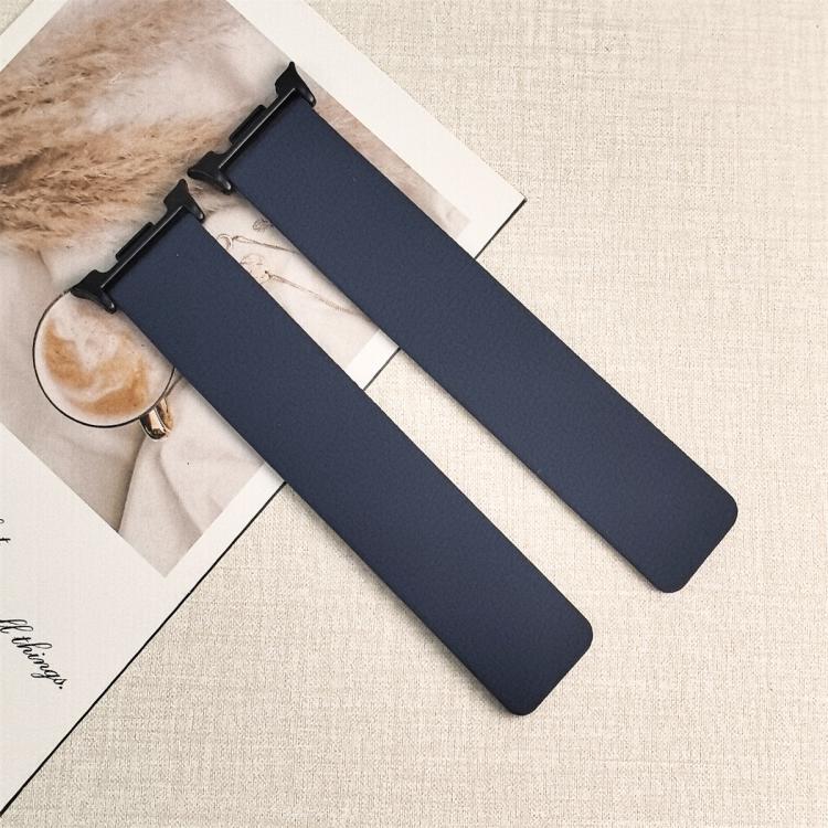 For Samsung Galaxy Watch8 / 8 Classic Lychee Texture Soft Magnetic Silicone Watch Band(Blue Gray)