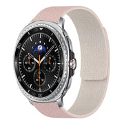For Samsung Galaxy Watch8 / 8 Classic Lychee Texture Soft Magnetic Silicone Watch Band(Pink Starlight)