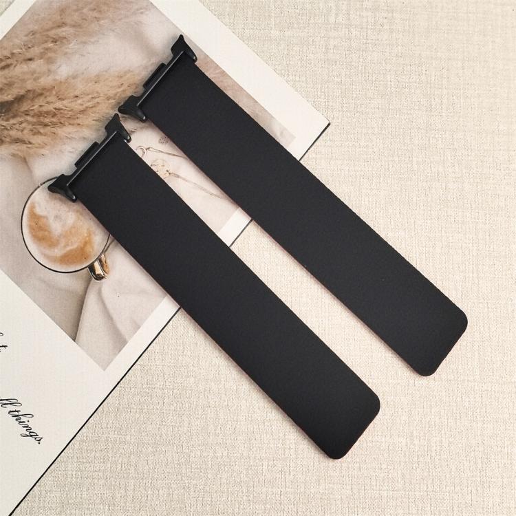 For Samsung Galaxy Watch8 / 8 Classic Lychee Texture Soft Magnetic Silicone Watch Band(Black Red)