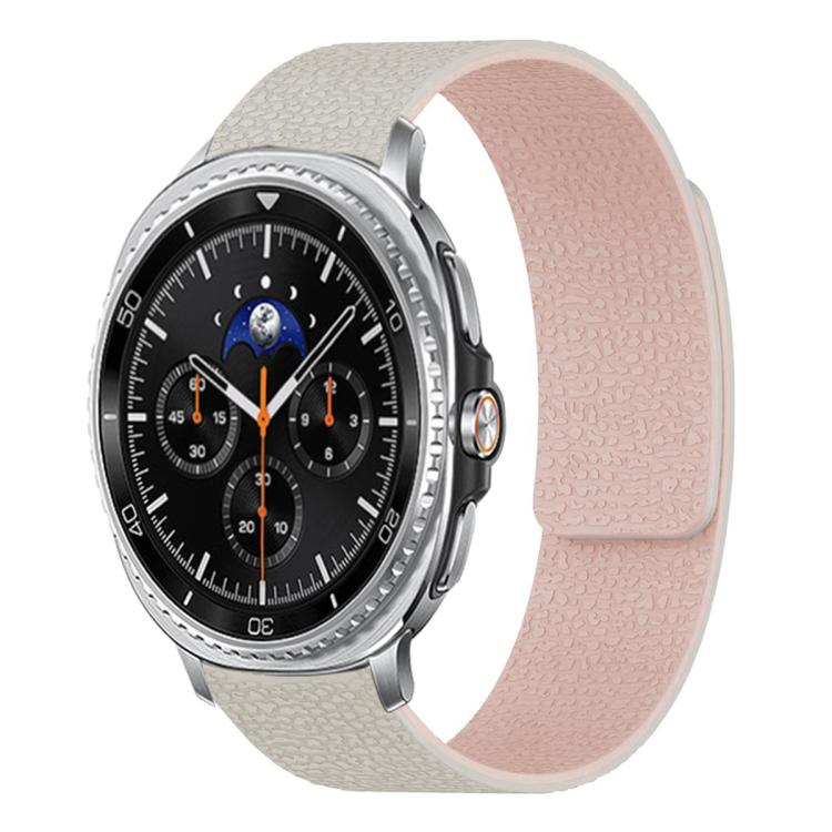 For Samsung Galaxy Watch8 / 8 Classic Lychee Texture Soft Magnetic Silicone Watch Band(Starlight Pink)