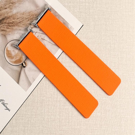For Samsung Galaxy Watch Ultra 47mm / Ultra 2025 Lychee Texture Soft Magnetic Silicone Watch Band(Orange)
