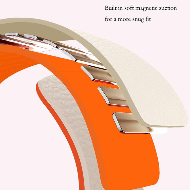 For Samsung Galaxy Watch8 / 8 Classic Lychee Texture Soft Magnetic Silicone Watch Band(White Blue)