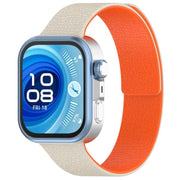 For Huawei Watch Fit4 / Fit4 Pro / Fit3 Lychee Texture Soft Magnetic Silicone Watch Band(Starlight Orange)