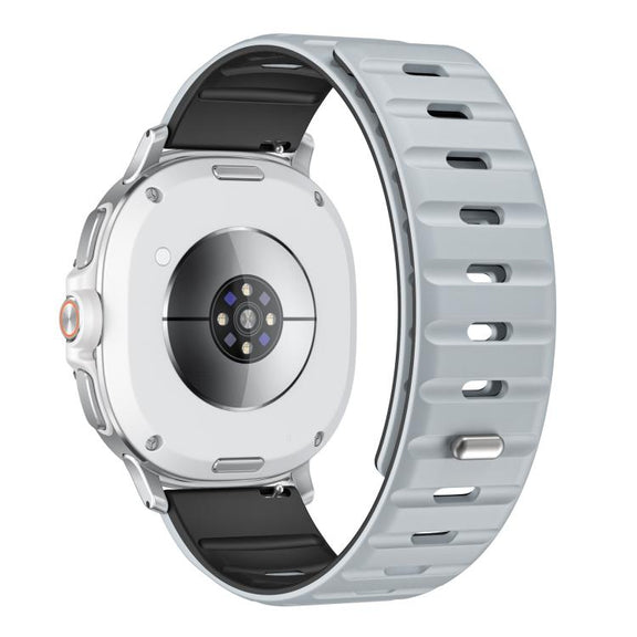 For Samsung Galaxy Watch8 / Watch8 Classic Norman Magnetic Silicone Watch Band(Light Gray Black)