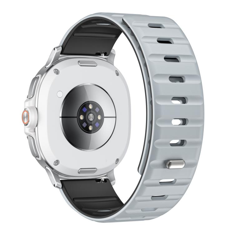 For Samsung Galaxy Watch8 / Watch8 Classic Norman Magnetic Silicone Watch Band(Light Gray Black)