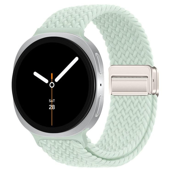 For Samsung Galaxy Watch8 / Watch8 Classic Loop Magnetic Buckle Braided Nylon Watch Band(Light Mint)