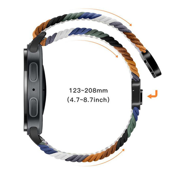For Samsung Galaxy Watch8 / Watch8 Classic Loop Magnetic Buckle Braided Nylon Watch Band(Reddish Cherry)