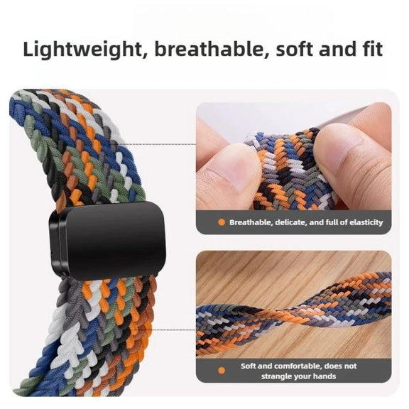 For Samsung Galaxy Watch8 / Watch8 Classic Loop Magnetic Buckle Braided Nylon Watch Band(Reddish Cherry)