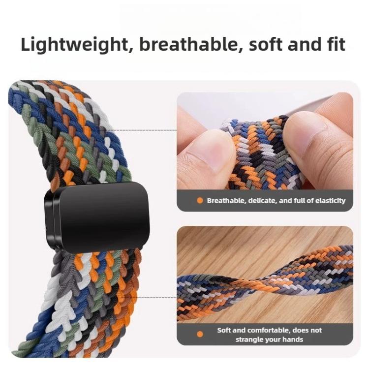 For Samsung Galaxy Watch8 / Watch8 Classic Loop Magnetic Buckle Braided Nylon Watch Band(Reddish Cherry)