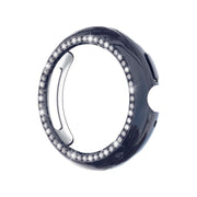 For Google Pixel Watch4 41mm Single Row Diamond Hollow PC Watch Protective Cover(Midnight Blue)