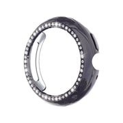 For Google Pixel Watch4 41mm Single Row Diamond Hollow PC Watch Protective Cover(Gun Metal)