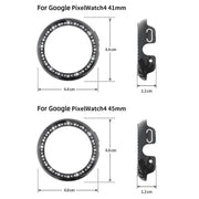 For Google Pixel Watch4 41mm Single Row Diamond Hollow PC Watch Protective Cover(Midnight Blue)