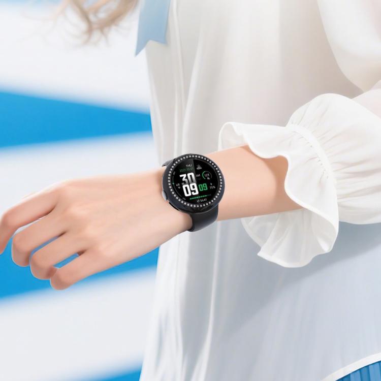For Google Pixel Watch4 41mm Single Row Diamond Hollow PC Watch Protective Cover(Gold)