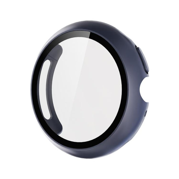 For Google Pixel Watch4 41mm Tempered Film Integrated PC Watch Protective Cover(Midnight Blue)