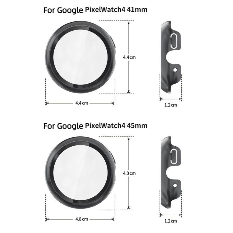 For Google Pixel Watch4 45mm Tempered Film Integrated PC Watch Protective Cover(Starlight)