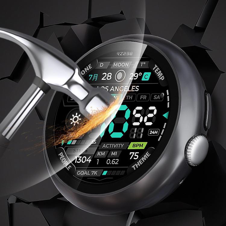 For Google Pixel Watch4 41mm Tempered Film Integrated PC Watch Protective Cover(Gun Metal)