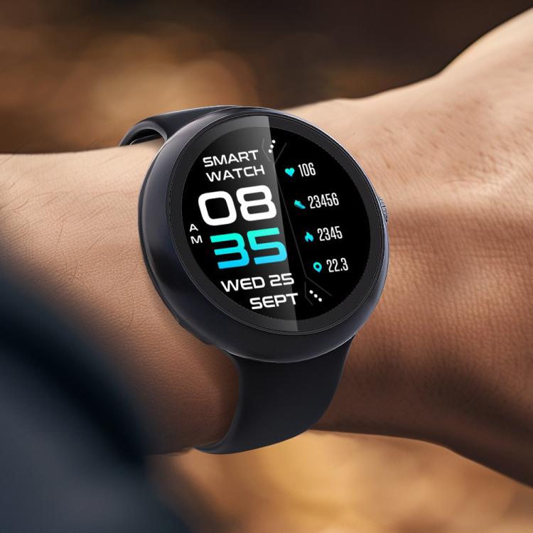 For Google Pixel Watch4 41mm Tempered Film Integrated PC Watch Protective Cover(Black)