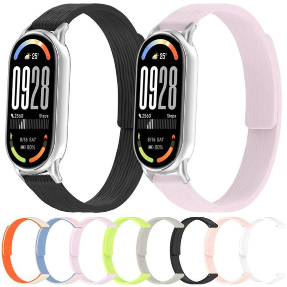 12mm Striped Soft Magnetic Silicone Watch Band(Purple)