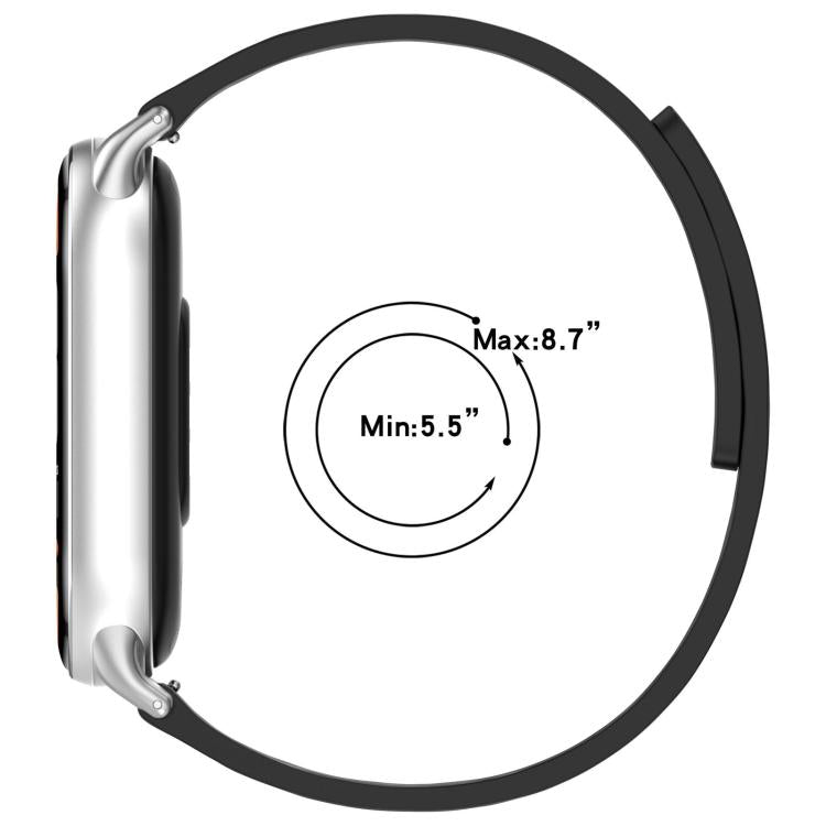 12mm Striped Soft Magnetic Silicone Watch Band(Gray)
