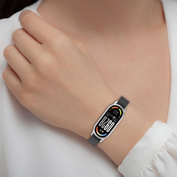 12mm Striped Soft Magnetic Silicone Watch Band(Gray)