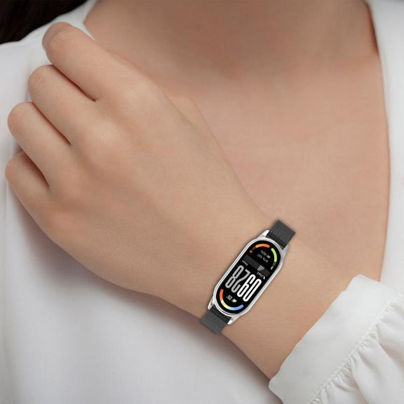 12mm Striped Soft Magnetic Silicone Watch Band(Gray)