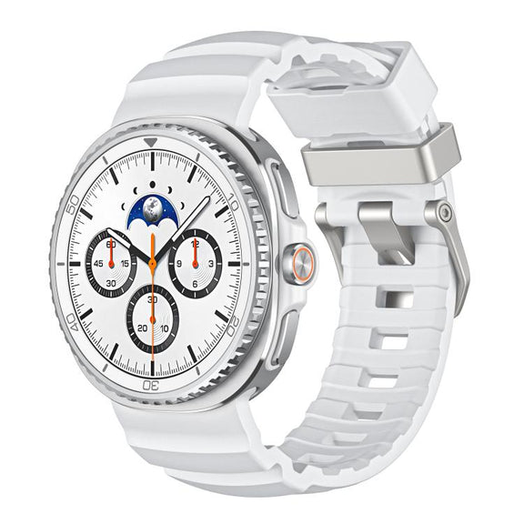 For Samsung Galaxy Watch8 / Watch8 Classic Silver Buckle Silicone Watch Band(White)