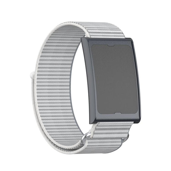 For Amazfit Helio Strap Metal Ring Two Sections Nylon Hook and Loop Fastener Watch Band(Dome Gray)