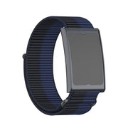 For Amazfit Helio Strap Metal Ring Two Sections Nylon Hook and Loop Fastener Watch Band(Deep Ocean Blue)