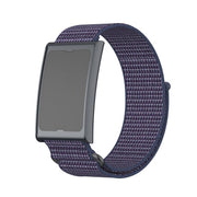 For Amazfit Helio Strap Metal Ring Two Sections Nylon Hook and Loop Fastener Watch Band(Indigo)