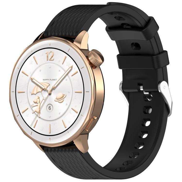 For OnePlus Watch 3 43mm Rhombic Texture Groove Silicone Watch Band(Black)