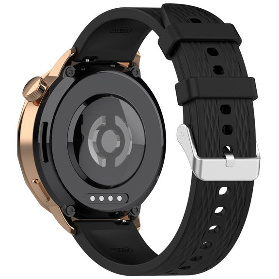For OnePlus Watch 3 43mm Rhombic Texture Groove Silicone Watch Band(Black)