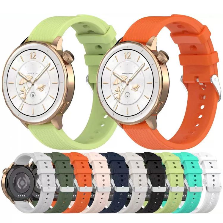 For OnePlus Watch 3 43mm Rhombic Texture Groove Silicone Watch Band(Lime)