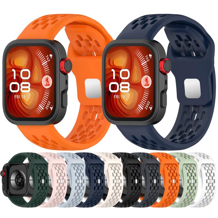 For Huawei Watch Fit4 / Fit4 Pro / Fit3 Mesh Silver Reverse Steel Buckle Silicone Watch Band(Starlight)